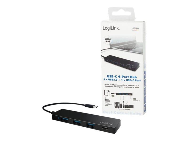 LogiLink Ultra-slim USB 3.2 Gen 1x1 USB-C 4-port hub USB-Hubs - 4 - Schwarz