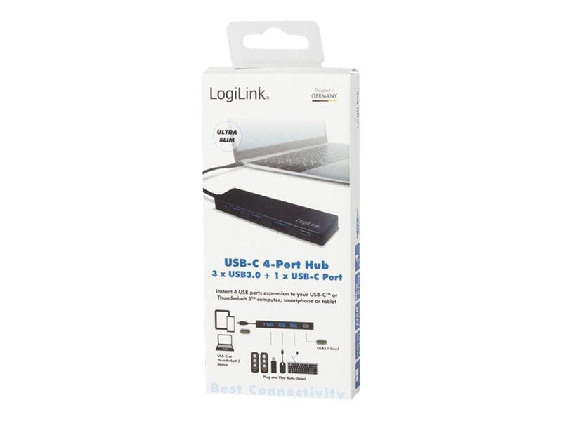 LogiLink Ultra-slim USB 3.2 Gen 1x1 USB-C 4-port hub USB-Hubs - 4 - Schwarz