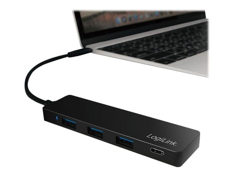 LogiLink Ultra-slim USB 3.2 Gen 1x1 USB-C 4-port hub USB-Hubs - 4 - Schwarz