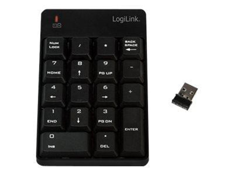 LogiLink Wireless keypad 2.4 GHz black - Numpad - Schwarz