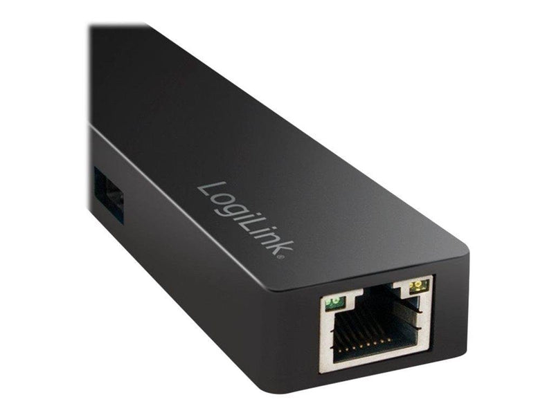 LogiLink USB 3.2 Gen 1x1 USB-C 3-port hub with gigabit adapter USB-Hubs - 3 - Schwarz