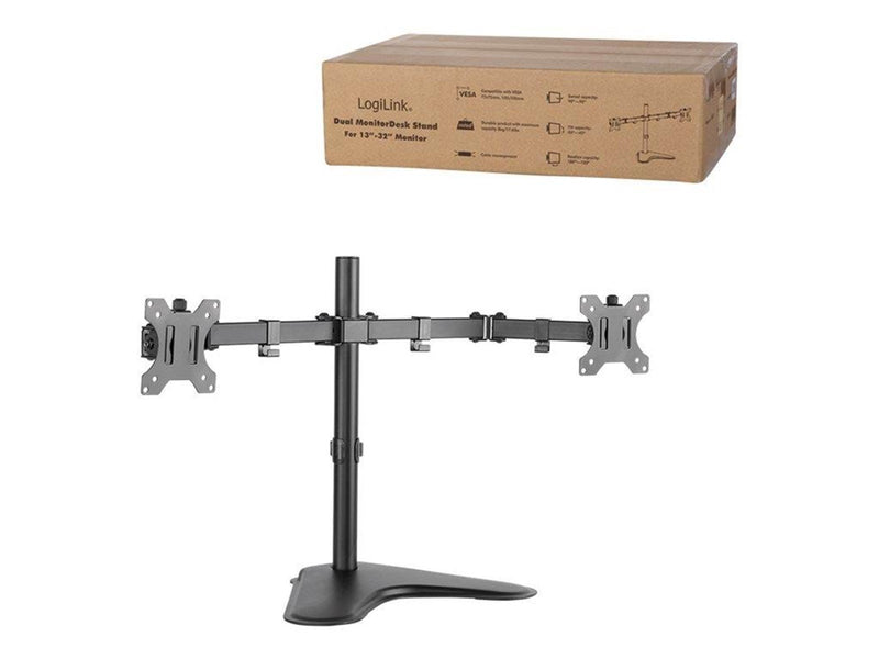 LogiLink Dual monitor stand 13–32" steel arm length: each 460 mm