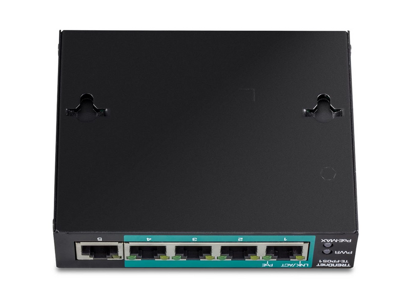 TRENDnet TE-FP051 5-Port Unmanaged Fast Ethernet Long Range PoE+ Switch