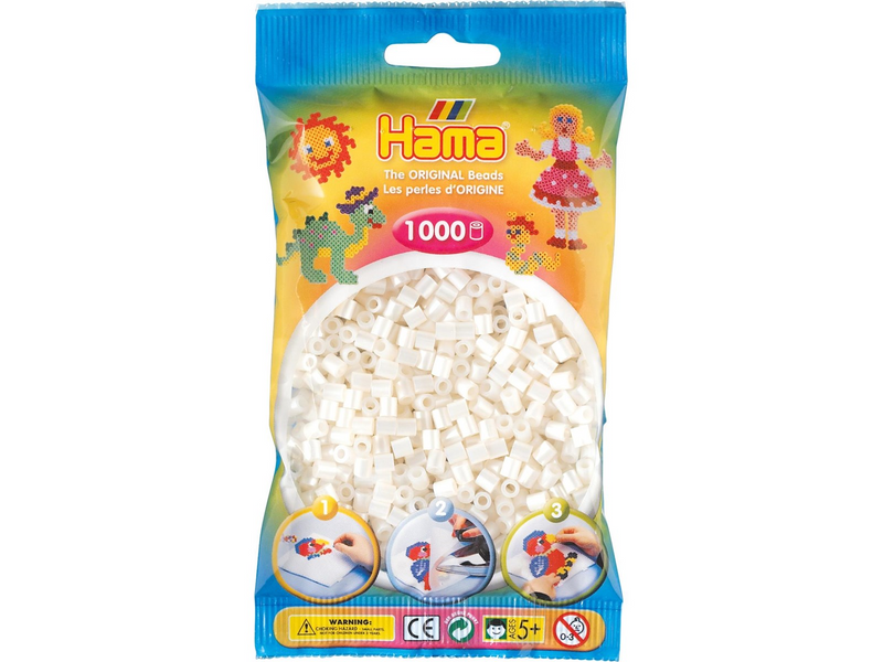 Hama Beads - Pearl White 1000 pcs