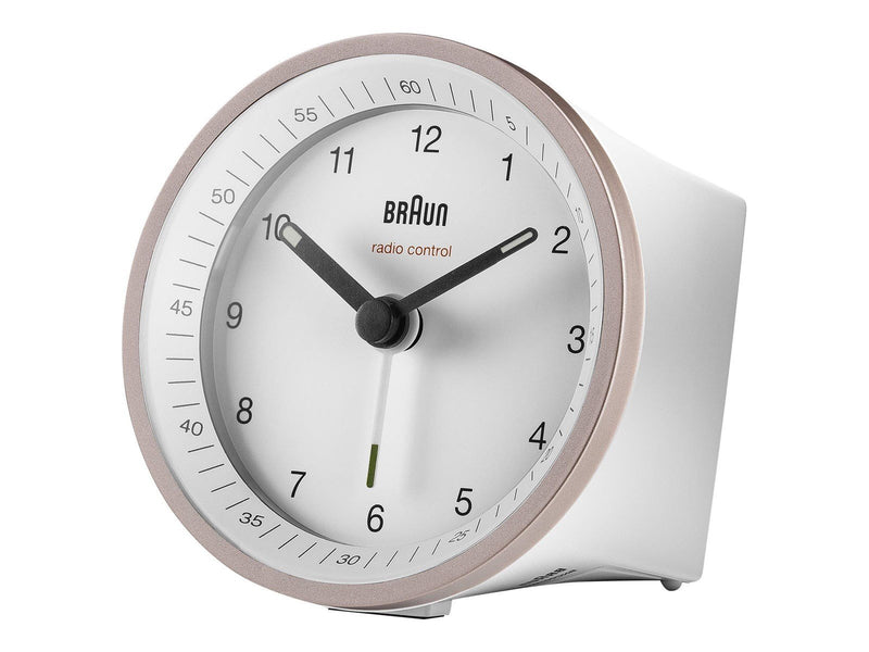 Braun BC07 - alarm clock - round - quartz - desktop - white/pink