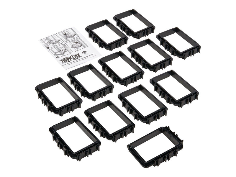 Tripp Lite Cable Management D-Rings Rack Enclosures Button Mount 3x4in 12Pk - D-ring cable management kit