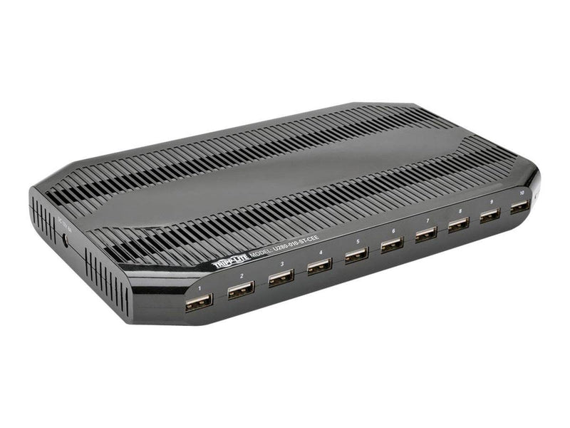 Tripp Lite 10-Port USB Charging Station with Adjustable Storage 12V 8A (96W) USB Charger Output Schuko Power Cord power adapter