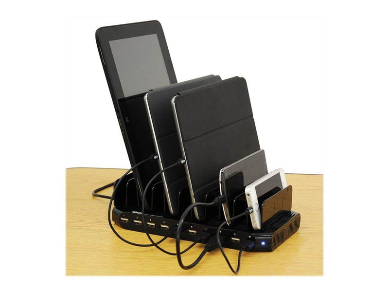 Tripp Lite 10-Port USB Charging Station with Adjustable Storage 12V 8A (96W) USB Charger Output Schuko Power Cord power adapter