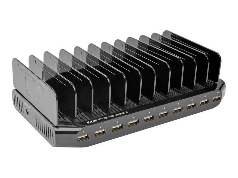 Tripp Lite 10-Port USB Charging Station with Adjustable Storage 12V 8A (96W) USB Charger Output Schuko Power Cord power adapter