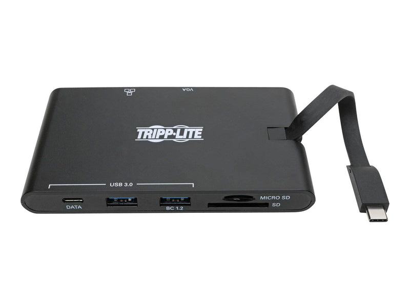 Tripp Lite USB-C Laptop Docking Station - HDMI VGA GbE 4K @ 30 Hz Thunderbolt 3 USB-A USB-C PD Charging 3.0 Black - docking stat