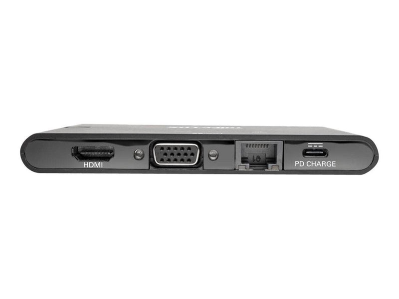 Tripp Lite USB-C Laptop Docking Station - HDMI VGA GbE 4K @ 30 Hz Thunderbolt 3 USB-A USB-C PD Charging 3.0 Black - docking stat