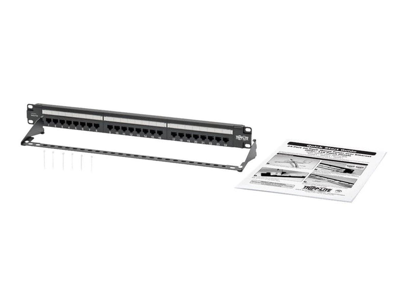 Tripp Lite Cat6 24-Port Patch Panel - PoE+ Compliant 110/Krone 568A/B RJ45 Ethernet 1U Rack-Mount TAA - patch panel - 1U - 19" -