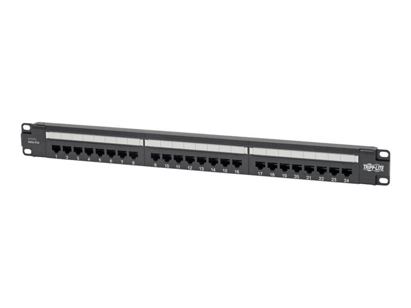 Tripp Lite Cat6 24-Port Patch Panel - PoE+ Compliant 110/Krone 568A/B RJ45 Ethernet 1U Rack-Mount TAA - patch panel - 1U - 19" -