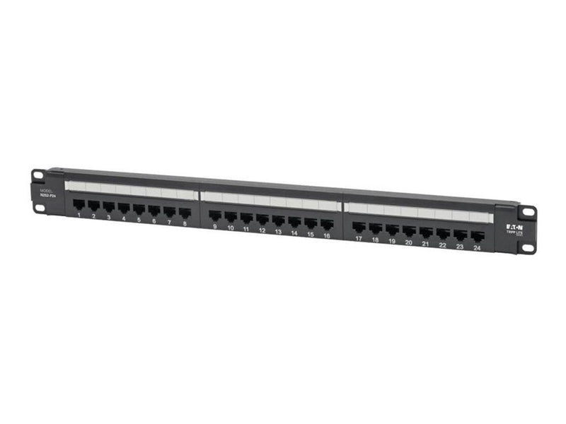 Tripp Lite Cat6 24-Port Patch Panel - PoE+ Compliant 110/Krone 568A/B RJ45 Ethernet 1U Rack-Mount TAA - patch panel - 1U - 19" -