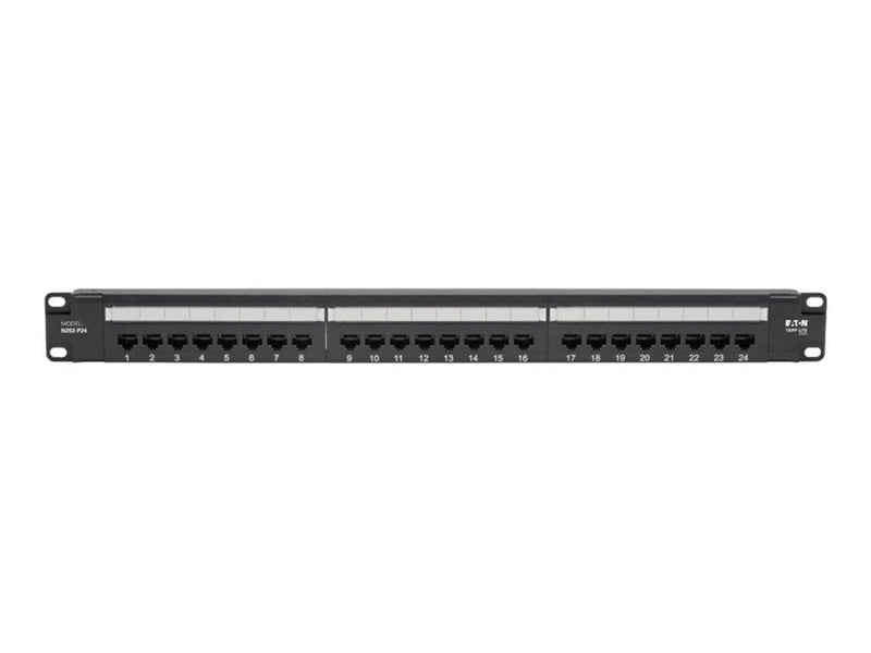 Tripp Lite Cat6 24-Port Patch Panel - PoE+ Compliant 110/Krone 568A/B RJ45 Ethernet 1U Rack-Mount TAA - patch panel - 1U - 19" -