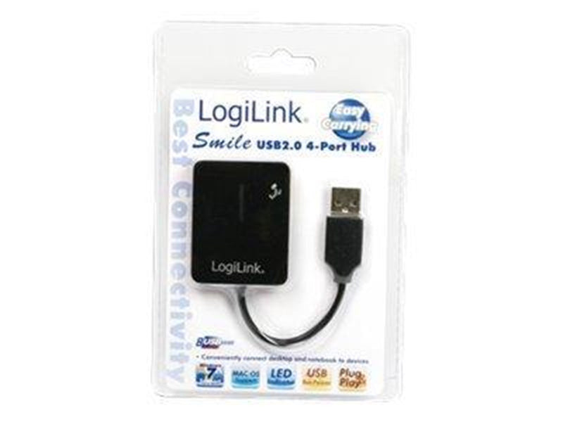 LogiLink USB 2.0 hub 4-port Smile black USB-Hubs - 4 - Schwarz