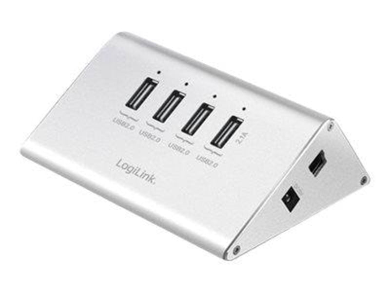 LogiLink USB 2.0 High Speed hub 4-port + 1x Fast Charging port USB-Hubs - 4 - silber