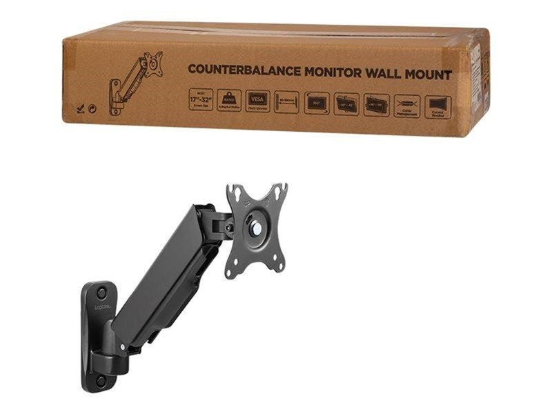 LogiLink Monitor wall mount 17–32" gas spring 90–380 mm