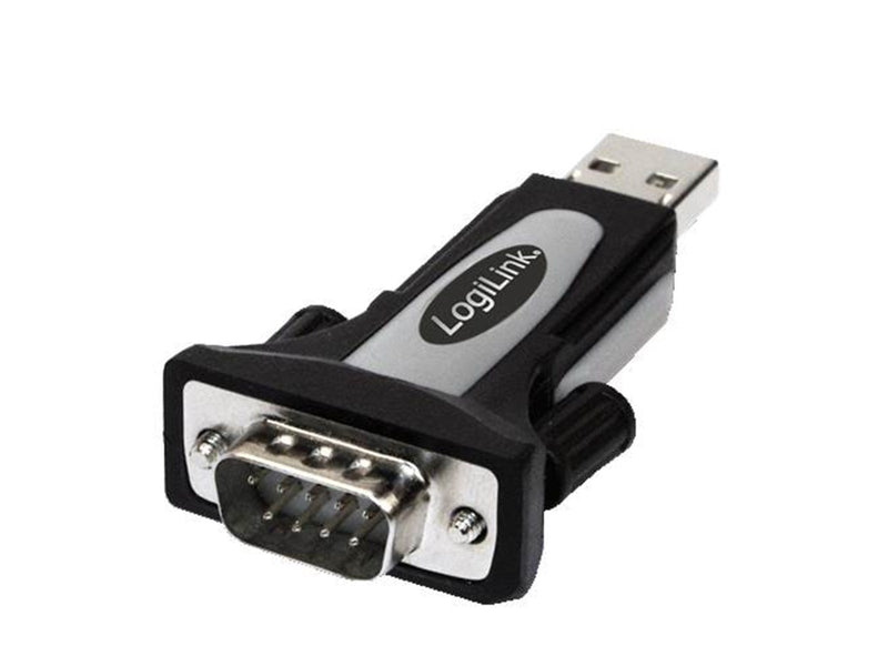 LogiLink USB 2.0 adapter USB-A/M to DB9 (RS232)/M black/grey