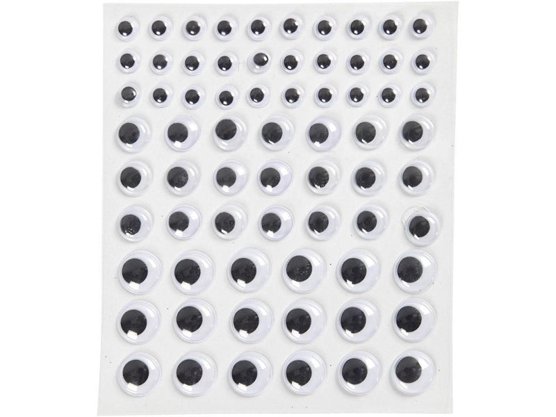 Creativ Company Wiggle Eyes White Self-adhesive 69pcs.