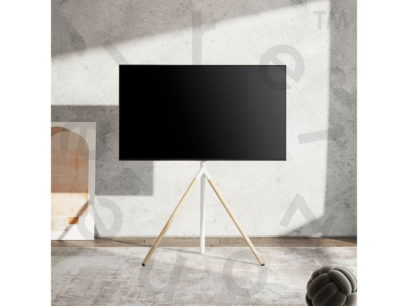 Alterzone Trio Lite Staffelei TV-Bodenständer, Weiß 32 kg 43", 49", 55", 65" Up to 400 x 400 mm