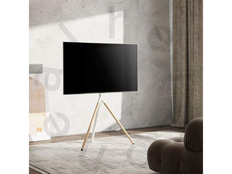 Alterzone Trio Lite Staffelei TV-Bodenständer, Weiß 32 kg 43", 49", 55", 65" Up to 400 x 400 mm