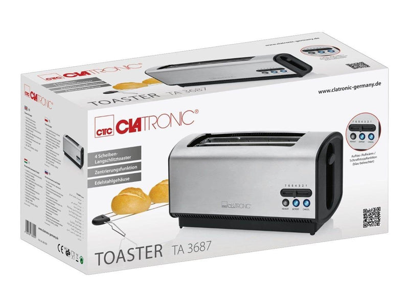Clatronic Toaster TA 3687 - toaster - stainless steel/black