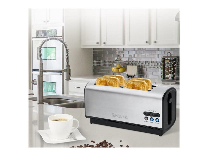Clatronic Toaster TA 3687 - toaster - stainless steel/black