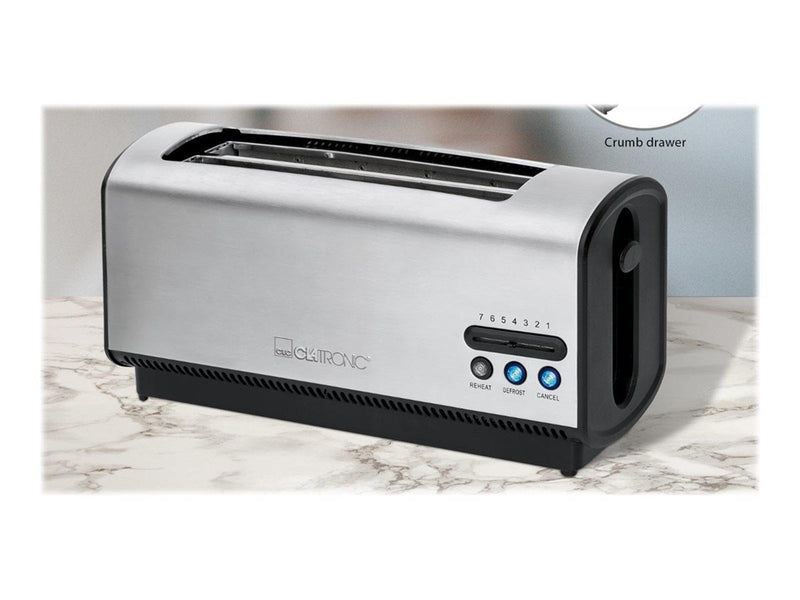 Clatronic Toaster TA 3687 - toaster - stainless steel/black