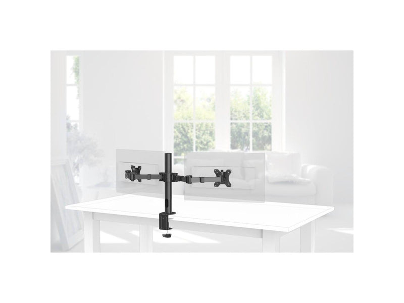 Hama mounting kit - full-motion - for 2 monitors - black