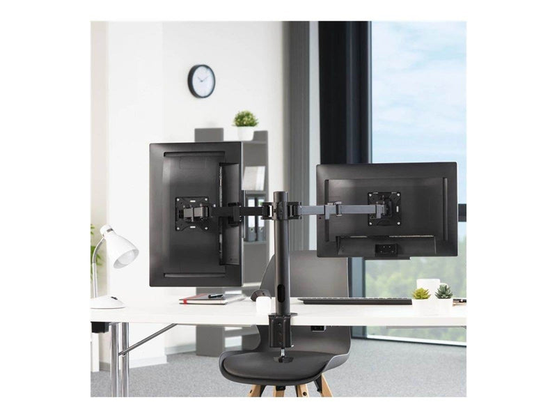 Hama mounting kit - full-motion - for 2 monitors - black