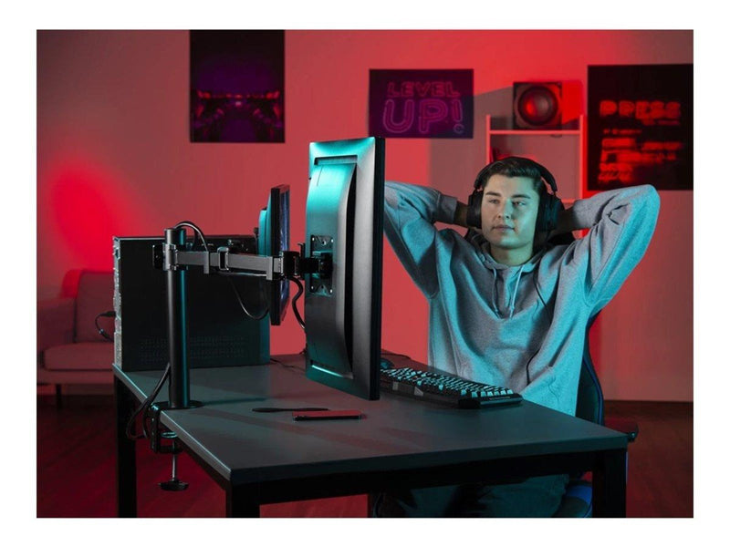 Hama mounting kit - full-motion - for 2 monitors - black