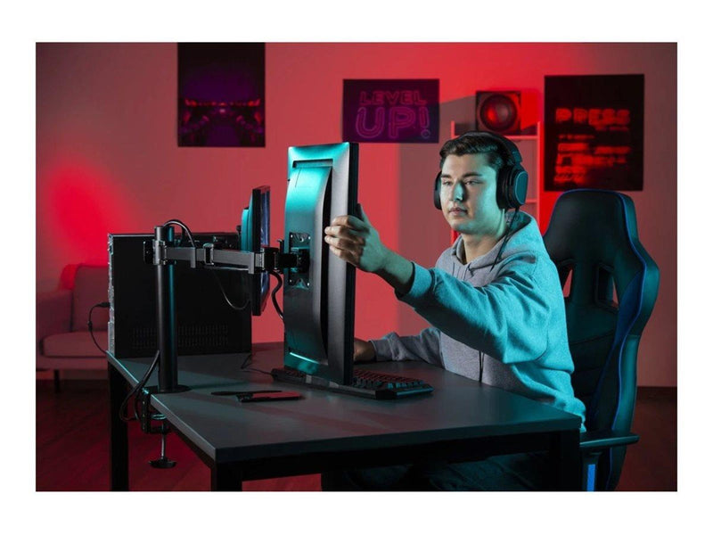 Hama mounting kit - full-motion - for 2 monitors - black