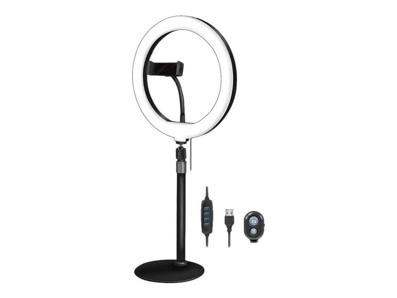 LogiLink Smartphone ring light tripod with remote shutter height adjust. Ø 25 cm