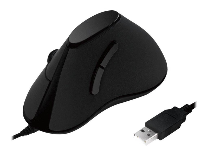LogiLink Ergonomic vertical mouse USB 100dpi black - Vertical mouse (Schwarz)