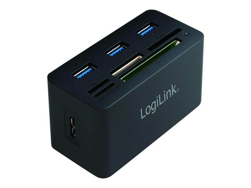 LogiLink USB 3.0 hub with all-in-one card reader black USB-Hubs - 3 - Schwarz