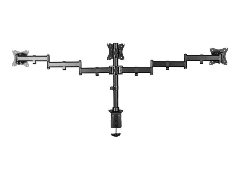 LogiLink Triple monitor mount 13–27" steel arm length: each 746 mm