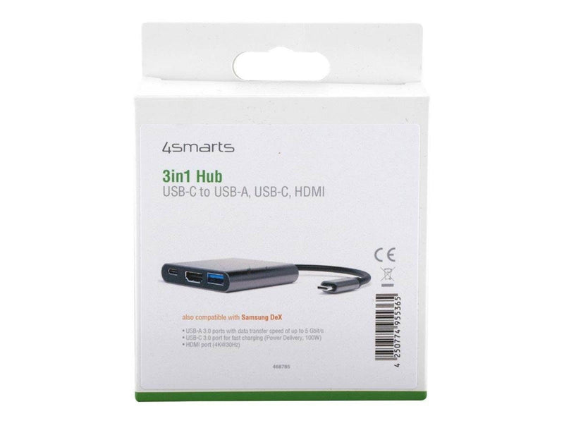 4smarts 3in1 Hub - docking station - USB-C - HDMI