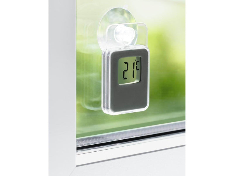 Hama Window Thermometer for Indoors and Outdoors Digital 7.5 x 4.6 cm grey