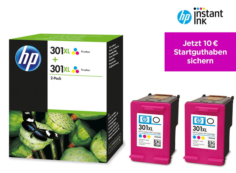 HP Original 301XL Druckerpatrone - Doppelpack cyan, magenta, gelb (D8J46AE)