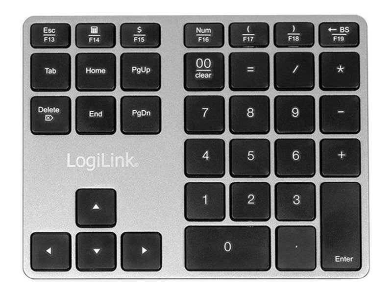 LogiLink Keypad Bluetooth aluminum space grey - Numpad - Grau