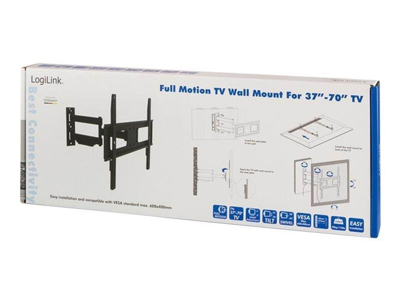 LogiLink TV wall mount 37–70" tilt swivel 50 kg max. 50 kg 70" 200 x 200 mm