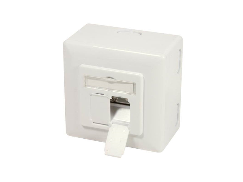 LogiLink NP0124 Cat.6A wall outlet 2 x RJ45 shielded with backbox pure white