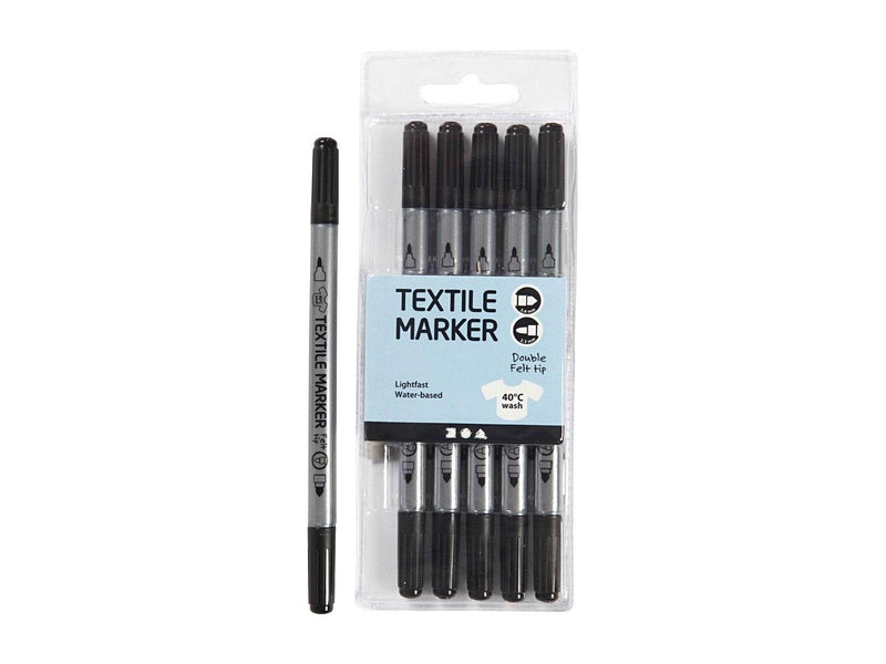Creativ Company Textile Markers 6pcs. Black