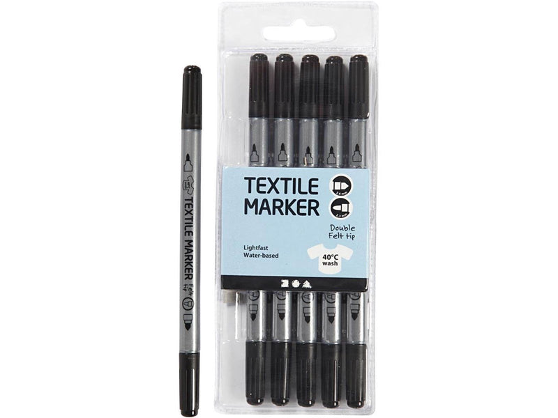 Creativ Company Textile Markers 6pcs. Black