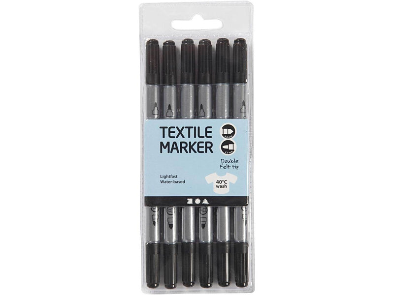 Creativ Company Textile Markers 6pcs. Black