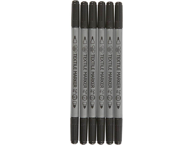 Creativ Company Textile Markers 6pcs. Black