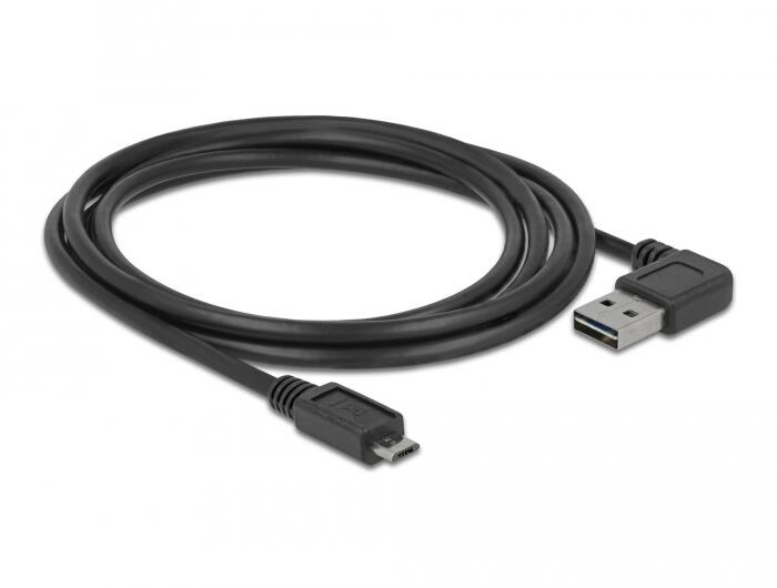 DeLOCK Kabel EASY-USB 2.0 Typ-A Stecker zu USB 2.0 Typ Micro-B Stecker gewinkelt links 2m