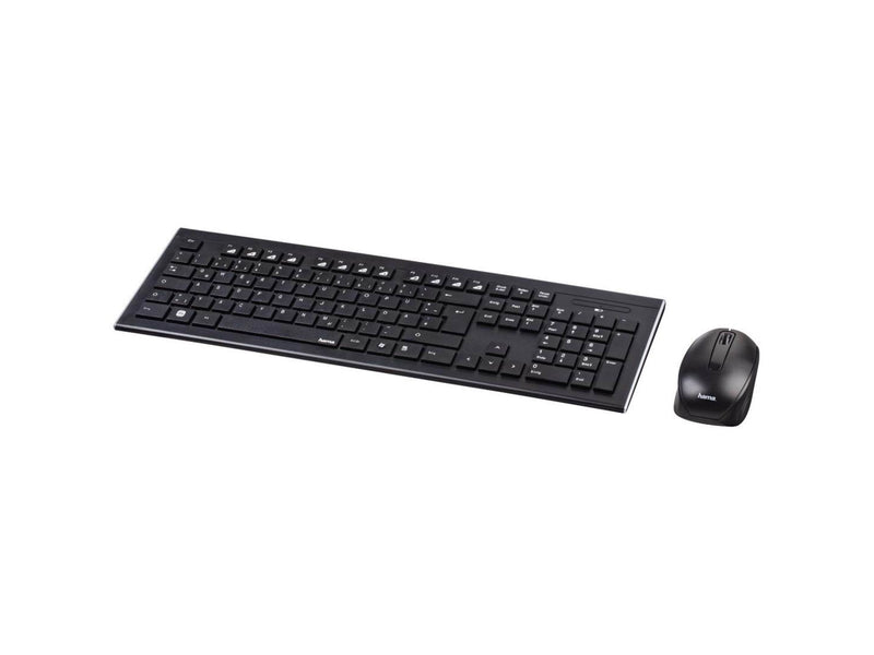 Hama "Cortino" Wireless Keyboard/Mouse Set black - Keypad & Maus Set - Deutsch - Schwarz