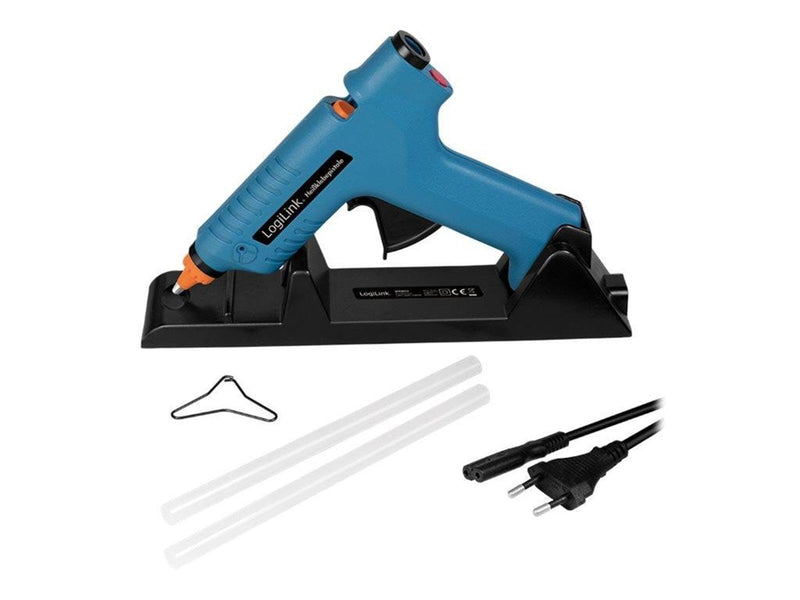 LogiLink Hot glue gun wireless 80 W with station blue